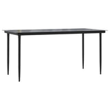 5 Piece Garden Dining Set Black Pvc Rattan