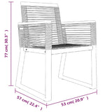 5 Piece Garden Dining Set Black Pvc Rattan