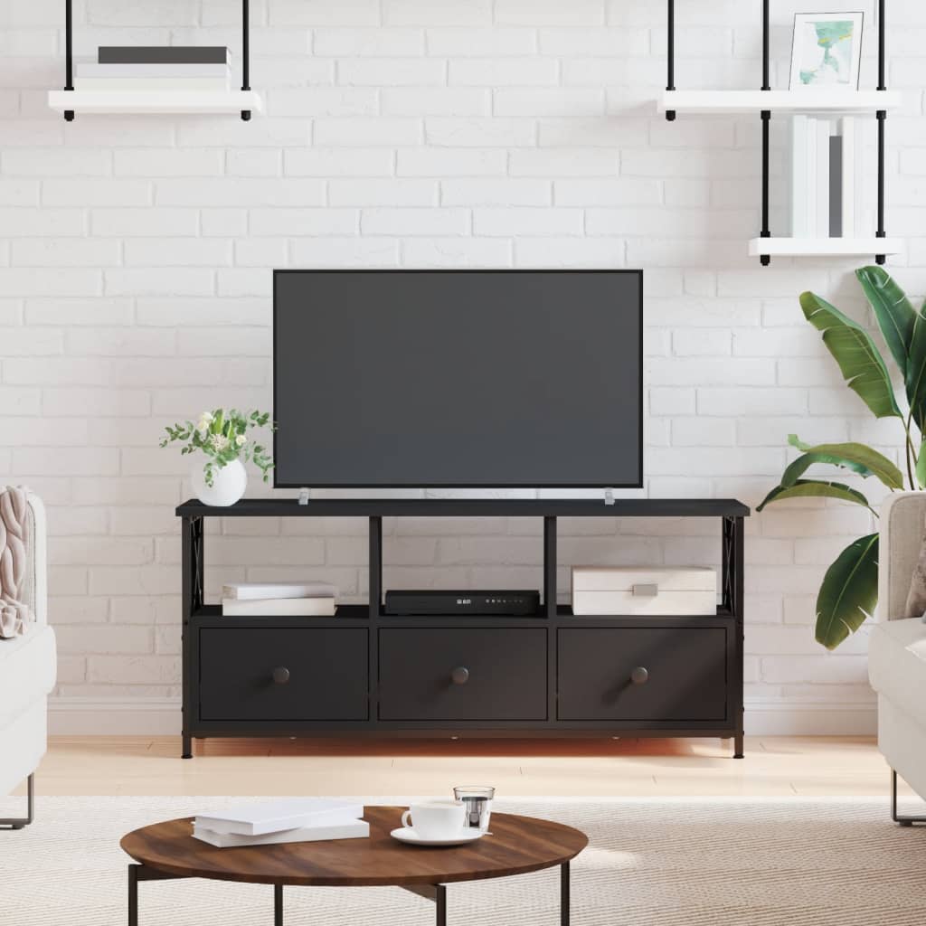 Tv Cabinet 90X33X45 Cm Engineered Wood&Iron