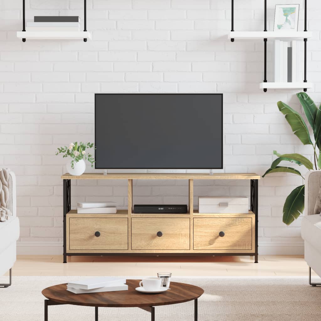 Tv Cabinet 90X33X45 Cm Engineered Wood&Iron