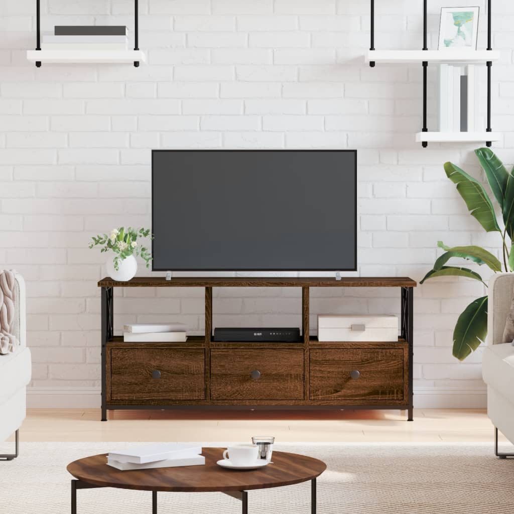 Tv Cabinet 90X33X45 Cm Engineered Wood&Iron