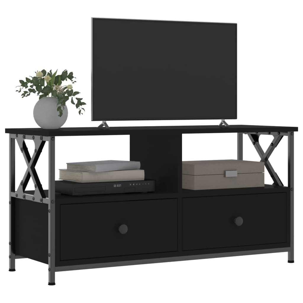 Tv Cabinet 90X33X45 Cm Engineered Wood&Iron