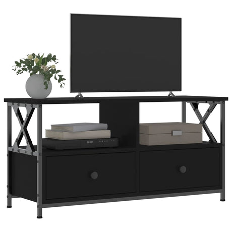Tv Cabinet 90X33X45 Cm Engineered Wood&Iron