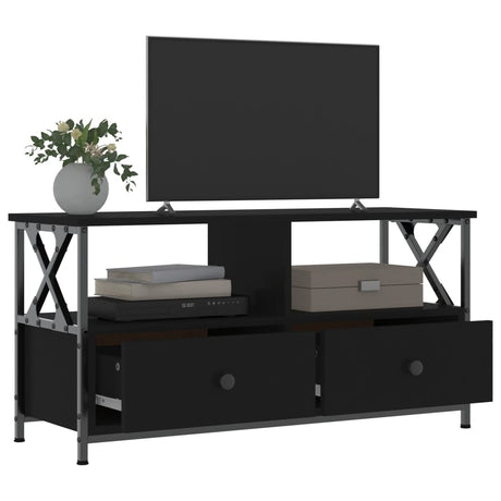 Tv Cabinet 90X33X45 Cm Engineered Wood&Iron