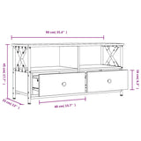 Tv Cabinet 90X33X45 Cm Engineered Wood&Iron