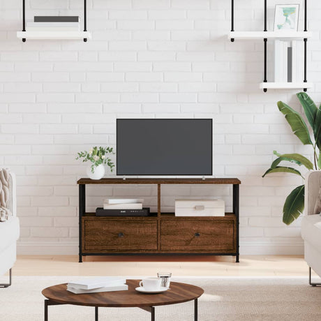 Tv Cabinet 90X33X45 Cm Engineered Wood&Iron