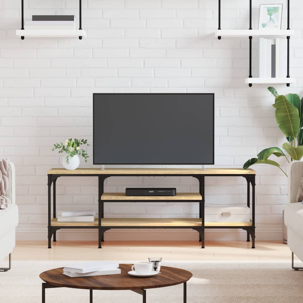 Tv Cabinet 161X35X45 Cm Engineered Wood&Iron