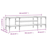 Tv Cabinet 161X35X45 Cm Engineered Wood&Iron