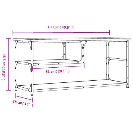 Tv Cabinet 103X38X46.5 Cm Engineered Wood And Steel
