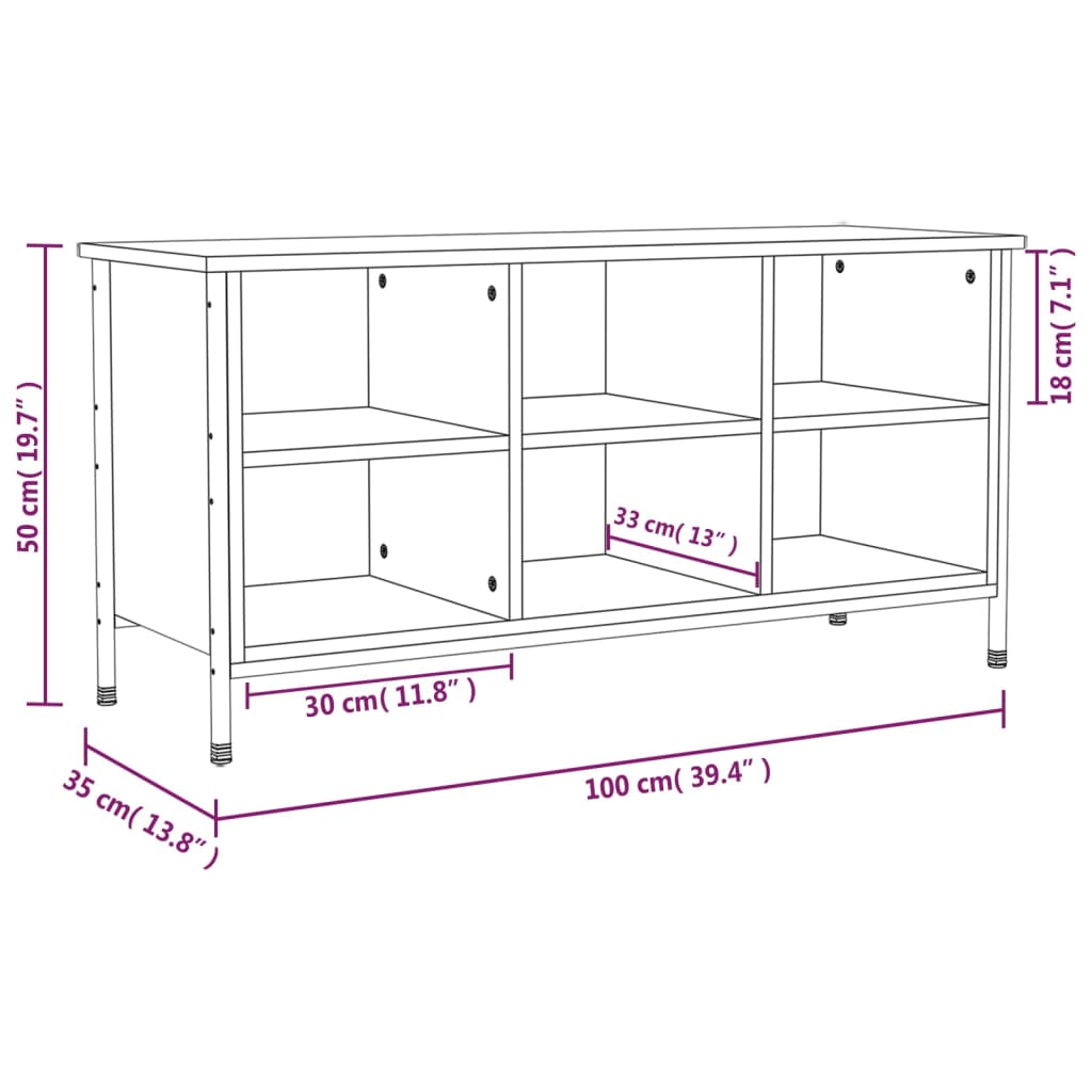 Shoe Cabinet 100X35X Engineered Wood