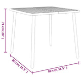 Garden Table Anthracite 80x80x71 cm Steel
