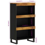 Side Cabinet 60X33X107 Cm Solid Wood Mango