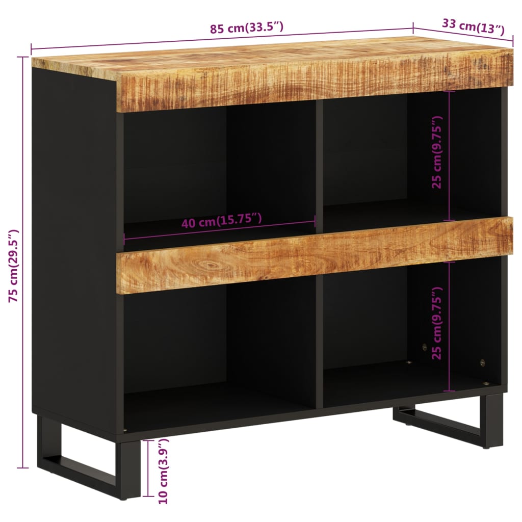Side Cabinet 85X33X75 Cm Solid Wood Mango