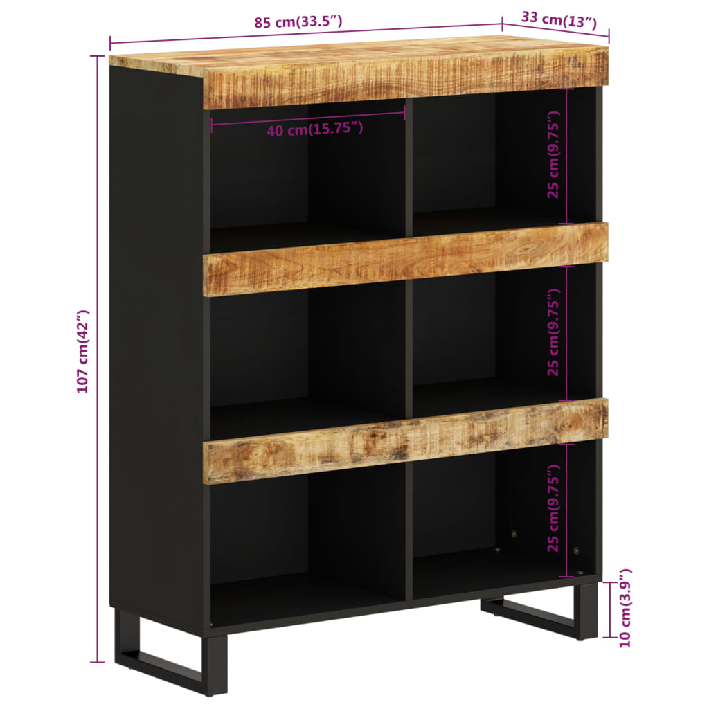 Side Cabinet 85X33X107 Cm Solid Wood Mango