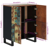Sideboard with 4 Doors 60x33x75 cm Solid Wood Reclaimed