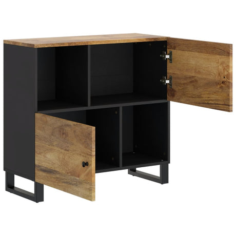 Sideboard With 2 Doors 80X33X75 Cm Solid Wood Mango