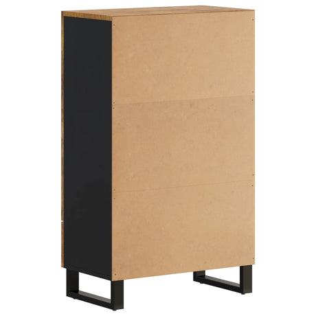 Highboard With Drawer 60X33X100 Cm Solid Wood Mango&Iron
