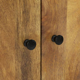 Highboard With Drawer 60X33X100 Cm Solid Wood Mango&Iron