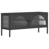 Tv Cabinet Black 105X35X50 Cm Glass And Steel