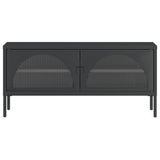 Tv Cabinet Black 105X35X50 Cm Glass And Steel
