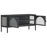 Tv Cabinet Black 105X35X50 Cm Glass And Steel