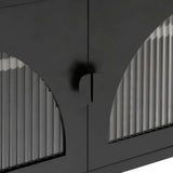 Tv Cabinet Black 105X35X50 Cm Glass And Steel