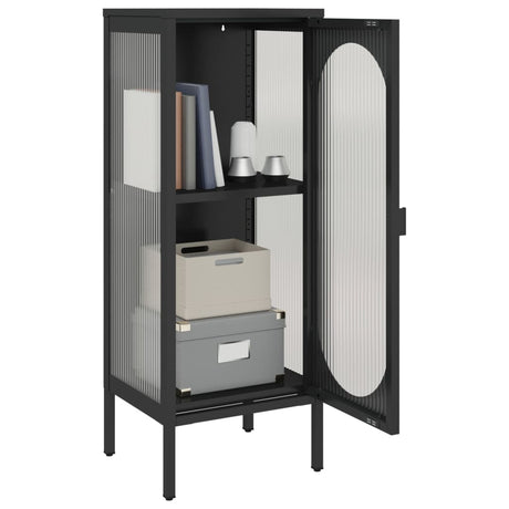 Sideboard Black 40X35X105 Cm Glass And Steel