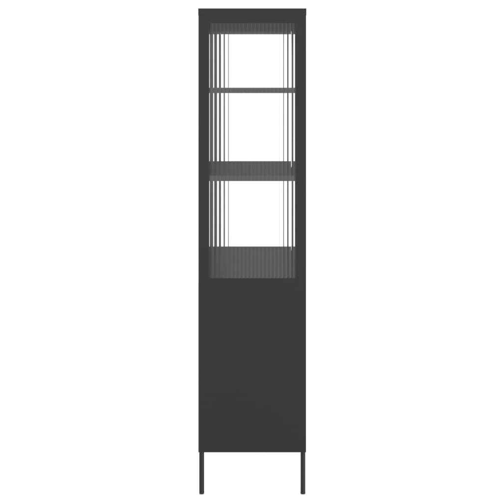 Highboard Black 90X40X180 Cm Glass And Steel