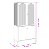 Highboard Black 90X40X180 Cm Glass And Steel