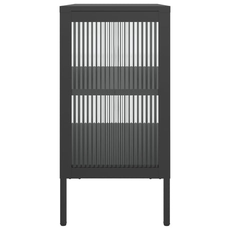 Sideboard Black 70X35X70 Cm Glass And Steel
