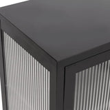 Sideboard Black 70X35X70 Cm Glass And Steel