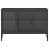 Sideboard Black 105X35X70 Cm Glass And Steel