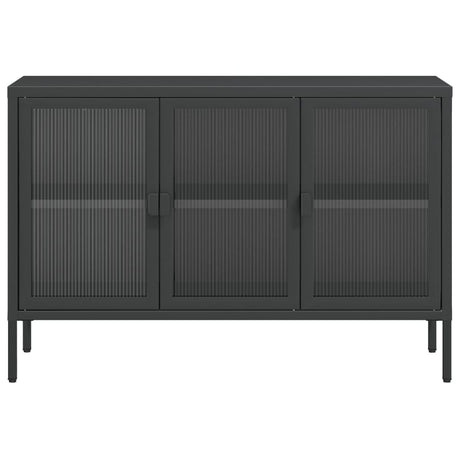 Sideboard Black 105X35X70 Cm Glass And Steel