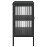 Sideboard Black 105X35X70 Cm Glass And Steel
