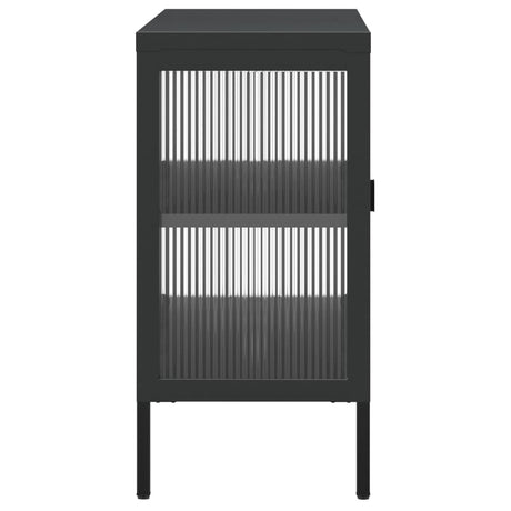 Sideboard Black 105X35X70 Cm Glass And Steel