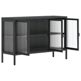 Sideboard Black 105X35X70 Cm Glass And Steel