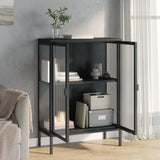 Sideboard Black 75X35X105 Cm Glass And Steel