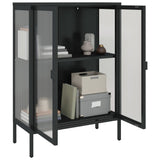 Sideboard Black 75X35X105 Cm Glass And Steel