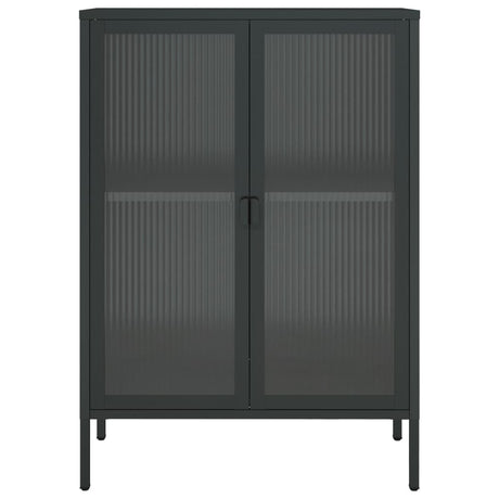 Sideboard Black 75X35X105 Cm Glass And Steel