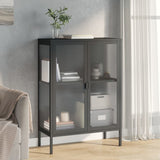 Sideboard Black 75X35X105 Cm Glass And Steel