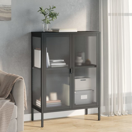 Sideboard Black 75X35X105 Cm Glass And Steel