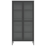 Highboard Black 85X40X180 Cm Glass And Steel