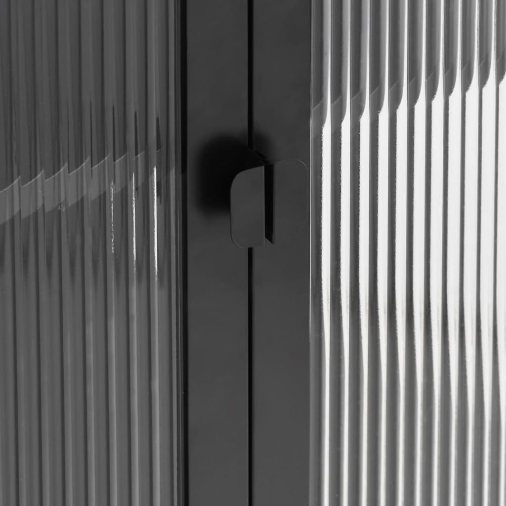 Highboard Black 85X40X180 Cm Glass And Steel