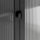 Highboard Black 85X40X180 Cm Glass And Steel