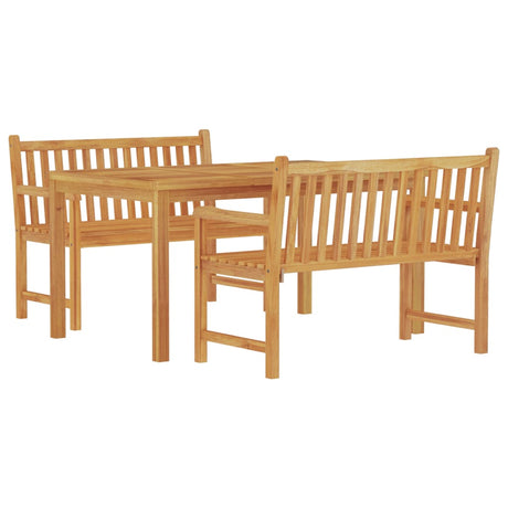 3 Piece Garden Dining Set Solid Wood Teak