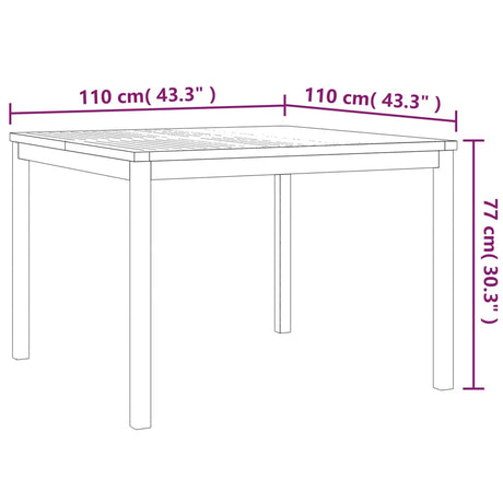 5 Piece Garden Dining Set Solid Wood Teak