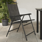 Folding Garden Chairs 2 Pcs Melange Steel And Textilene