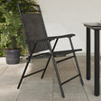 Folding Garden Chairs 2 Pcs Melange Steel And Textilene