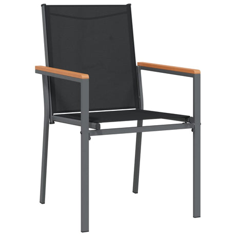 Garden Chairs 2 Pcs Black 55X61.5X90 Cm Textilene And Steel