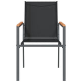 Garden Chairs 2 Pcs Black 55X61.5X90 Cm Textilene And Steel